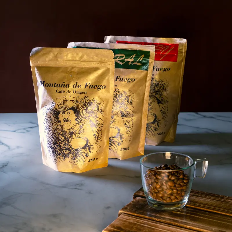 Tres bolsas de café de especialidad Montaña de Fuego